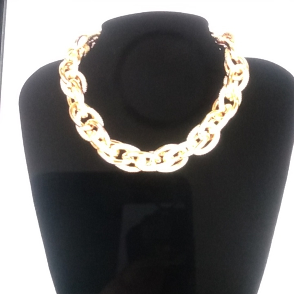 Chunky Gold Punk Choker Necklace - Picture 3 of 5